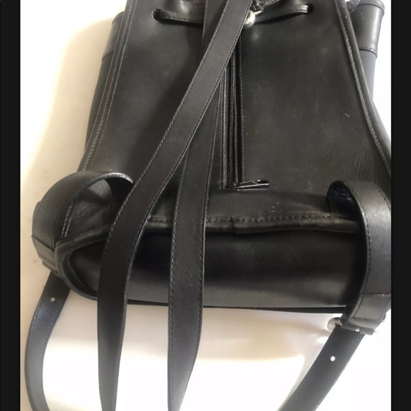 Authentic Vintage Brighton Leather Crocodile Black BackPack Heart Charm Silver - Picture 7 of 15